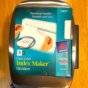 AVERY. Clear Label. Index Marker. Dividers. Open Box.